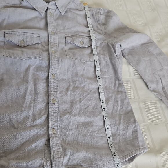 TNA Women's Classis Fit Button-Down Long Sleeves Cotton Shirt Small Gray - Picture 11 of 16